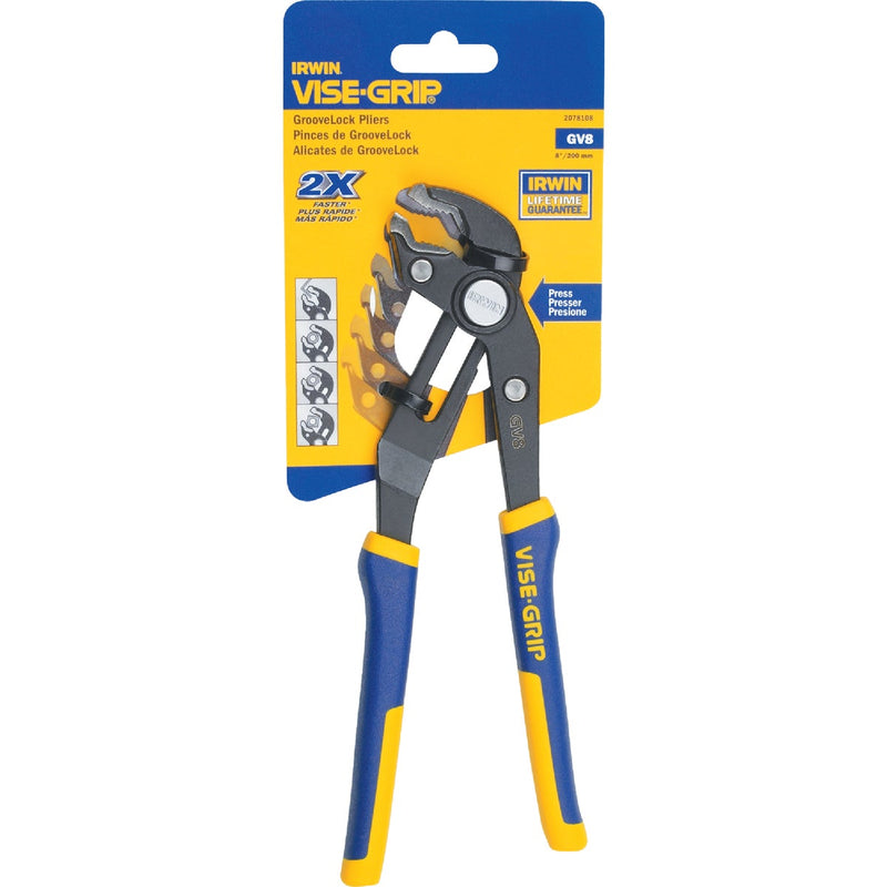 Irwin Vise-Grip 8 In. V-Jaw GrooveLock Groove Joint Pliers