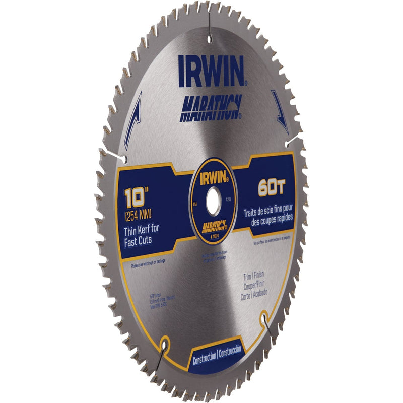 Irwin Marathon 10 In. 60-Tooth Trim/Finish Circular Saw Blade