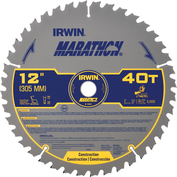 Irwin Marathon 12 In. 40-Tooth General Purpose Circular Saw Blade