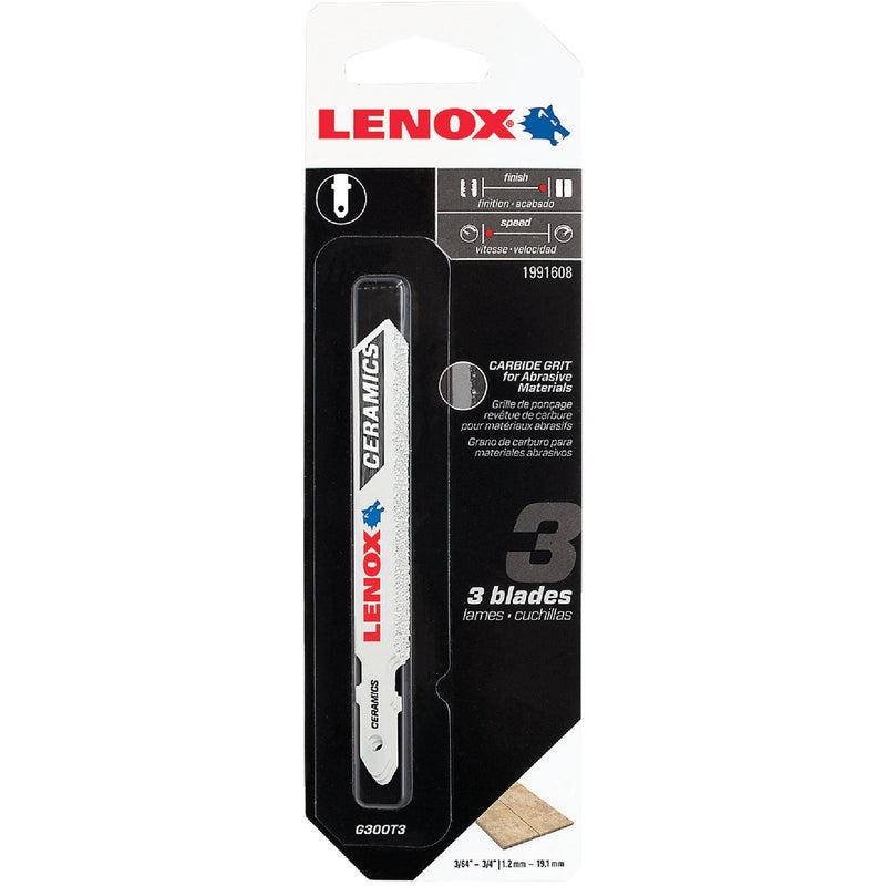 Lenox T-Shank 3-1/2 In. Carbide Grit Edge Jig Saw Blade, Ceramics (3-Pack)