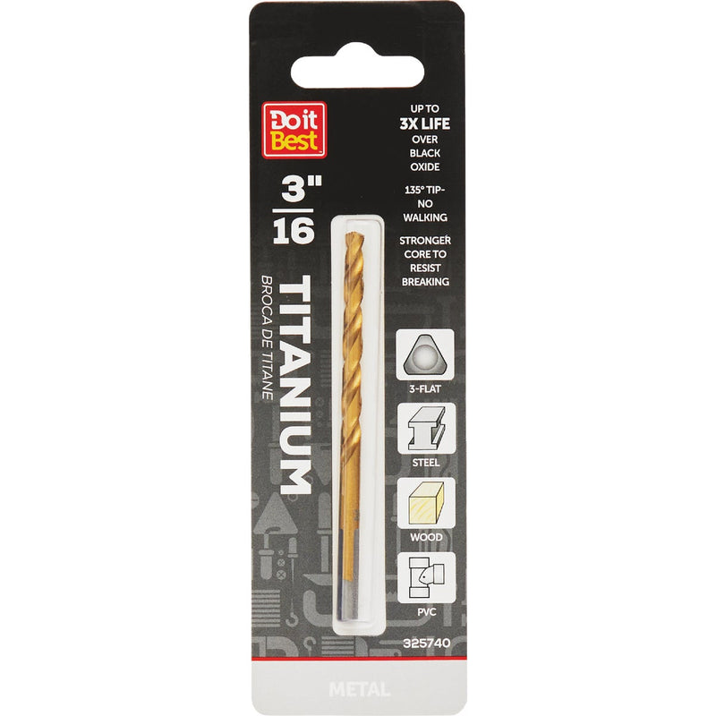 Do it Best 3/16 In. Titanium Drill Bit