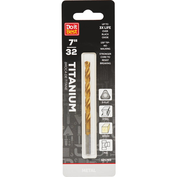 Do it Best 7/32 In. Titanium Drill Bit