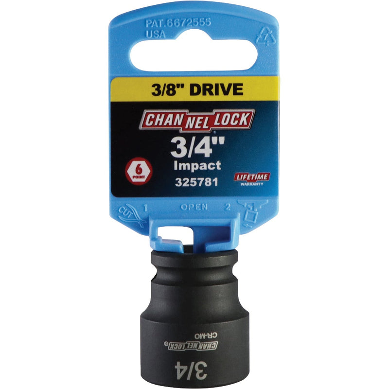 Channellock 3/8 In. Drive 3/4 In. 6-Point Shallow Standard Impact Socket