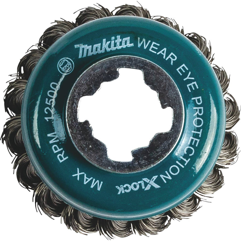 Makita X-LOCK 3-1/8 In. Knotted 0.014 In. Carbon Steel Thin Cup Angle Grinder Wire Brush