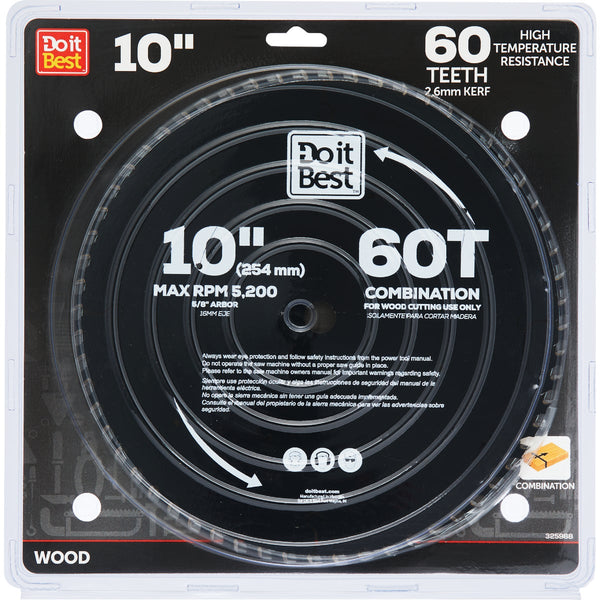 Do it Best Professional 10 In. 60-Tooth Fine Crosscut/Plywood Circular Saw Blade