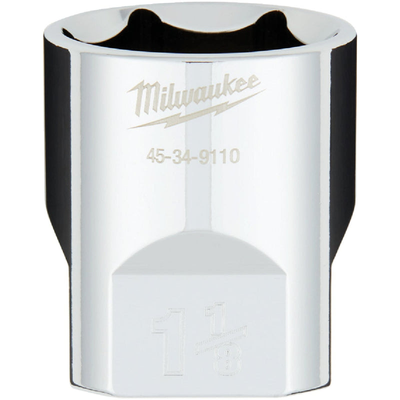 Milwaukee 1/2 In. Drive 1-1/8 In. 6-Point Shallow Standard Socket with FOUR FLAT Sides