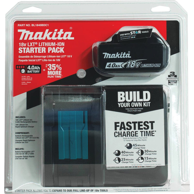 Makita 18 Volt LXT Lithium-Ion 4.0 Ah Tool Battery/Charger Starter Kit