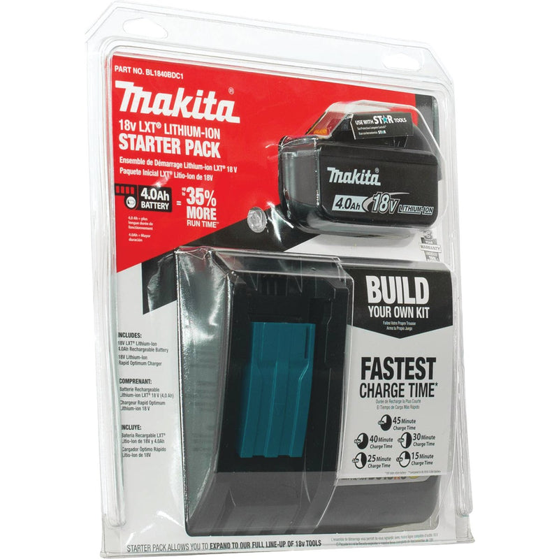 Makita 18 Volt LXT Lithium-Ion 4.0 Ah Tool Battery/Charger Starter Kit