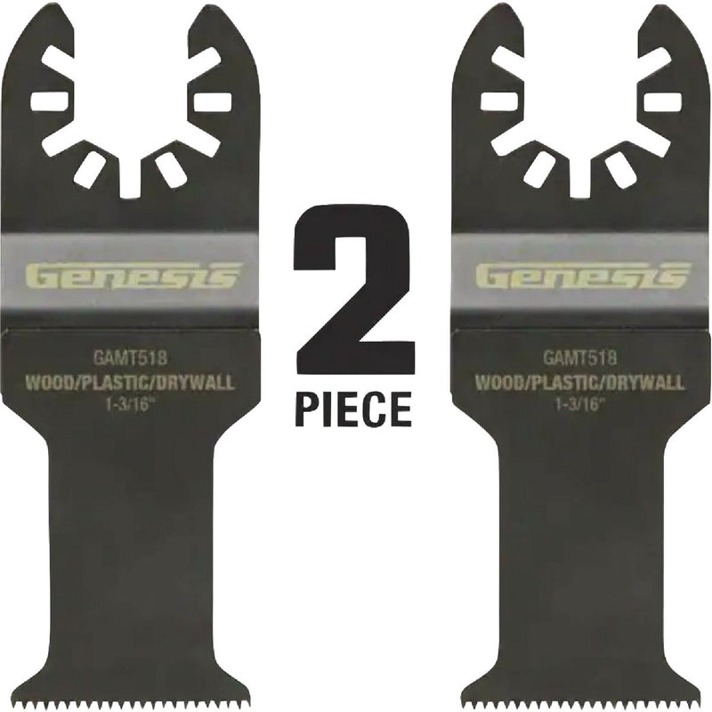 Genesis 1-3/16 In. HCS Thin Flush Cut Oscillating Blade (2-Pack)