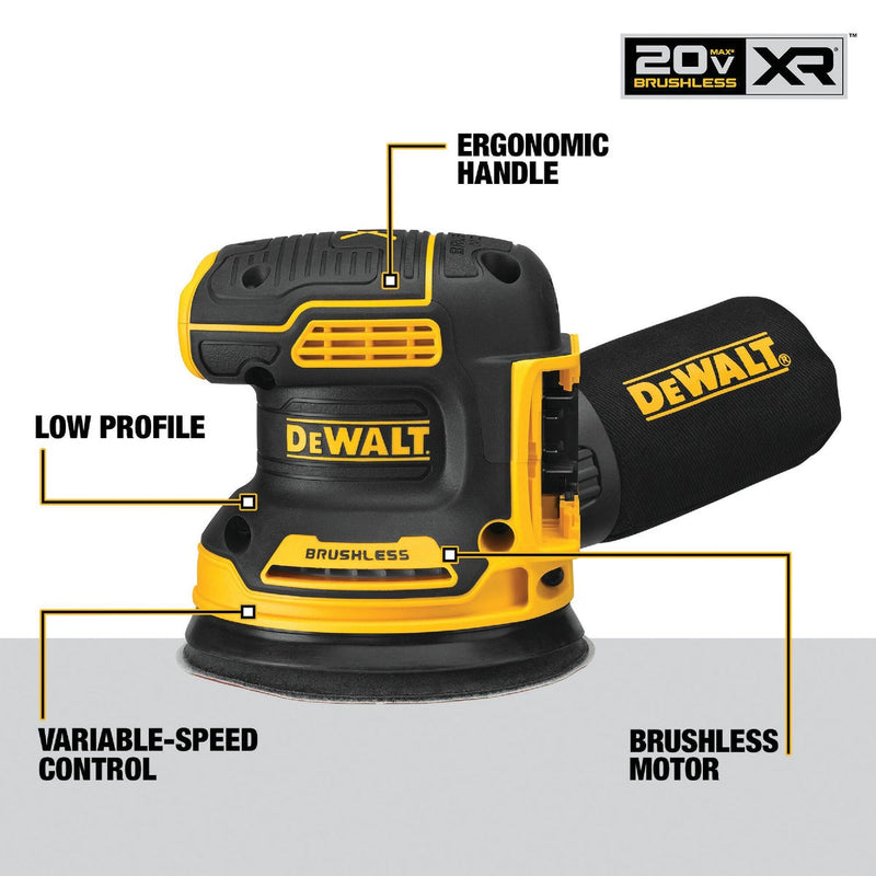 DEWALT 20V MAX XR Brushless 5 In. Random Orbit Cordless Sander (Tool Only)