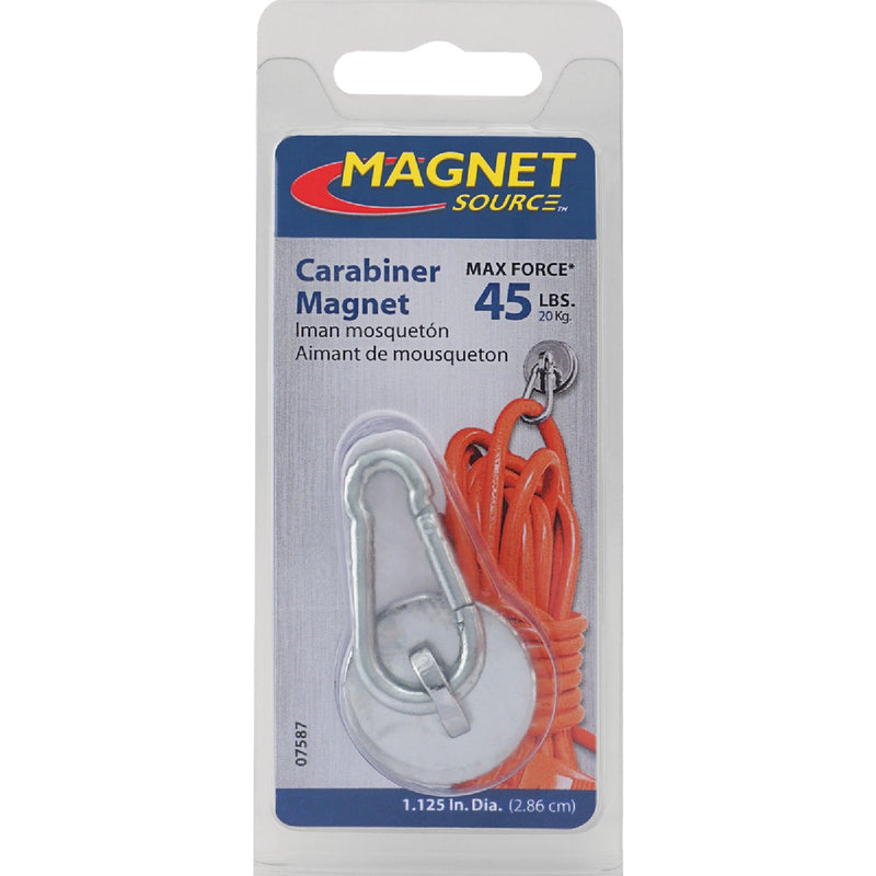 MagnetSource Neodymium 45 Lb. Capacity Carabiner Magnet Hook