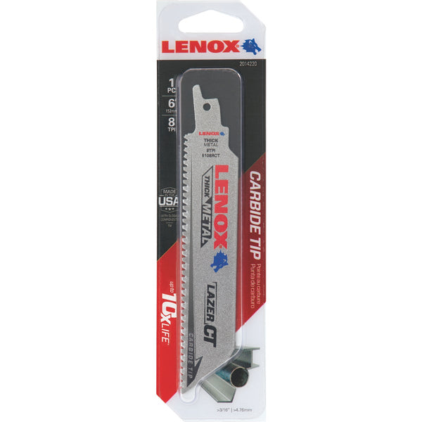 Lenox Lazer CT 6 In. 8 TPI Thick Metal/Cast Iron/Stainless Reciprocating Saw Blade