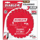 Diablo 7-1/4 In. 24-Tooth Framing Circular Saw Blade (3-Pack)