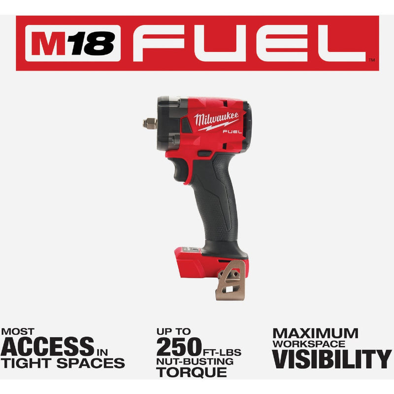 Milwaukee M18 FUEL Brushless 3/8 In. Compact Cordless Impact Wrench with Friction Ring (Tool Only)