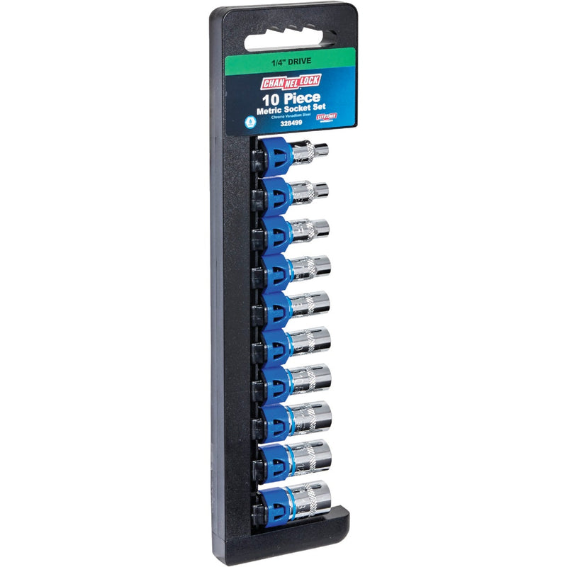 Channellock Metric 1/4 In. Drive 6-Point Shallow Socket Set (10-Piece)