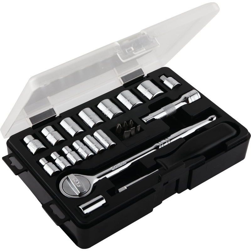 Do it Best Standard 1/4 In. and 3/8 In. Drive 6-Point Shallow Ratchet & Socket Set (24-Piece)