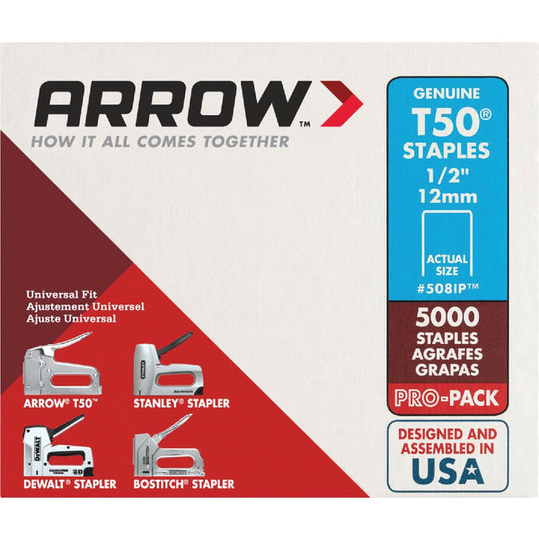 Arrow T50 Pro-Pack Heavy-Duty Staple, 1/2 In. (5000-Pack)