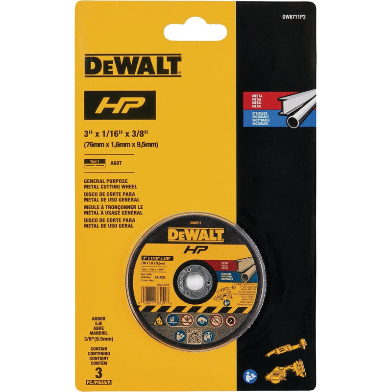 DEWALT 3 In. Bonded Cutting Wheel (3-Pack)