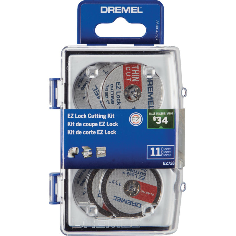 Dremel 1-1/2 In. EZ Lock Metal/Plastic Cut-Off Wheel Kit (11-Piece)