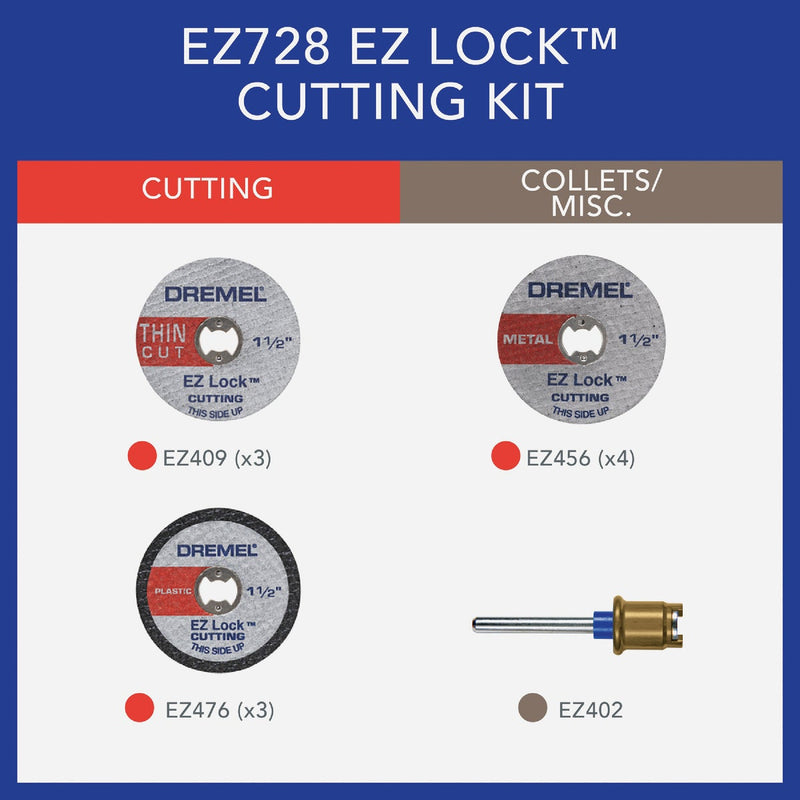 Dremel 1-1/2 In. EZ Lock Metal/Plastic Cut-Off Wheel Kit (11-Piece)