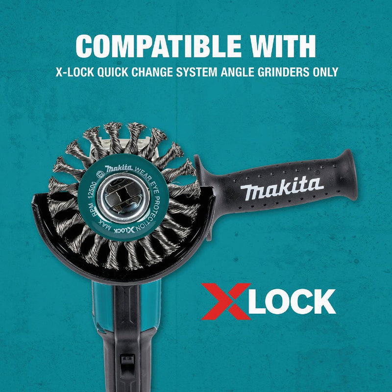 Makita X-LOCK 4-1/2 In. Stringer Bead Twist Stainless Steel Angle Grinder Wire Wheel