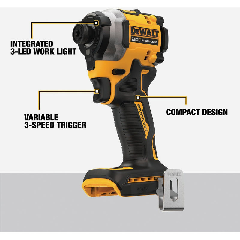 DEWALT ATOMIC 20V MAX Brushless 1/4 In. Cordless Impact Driver (Tool Only)