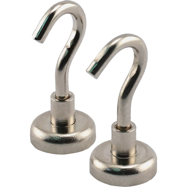 MagnetSource Grade 42 Neodymium 18 Lb. Capacity Magnet Hook (2-Pack)