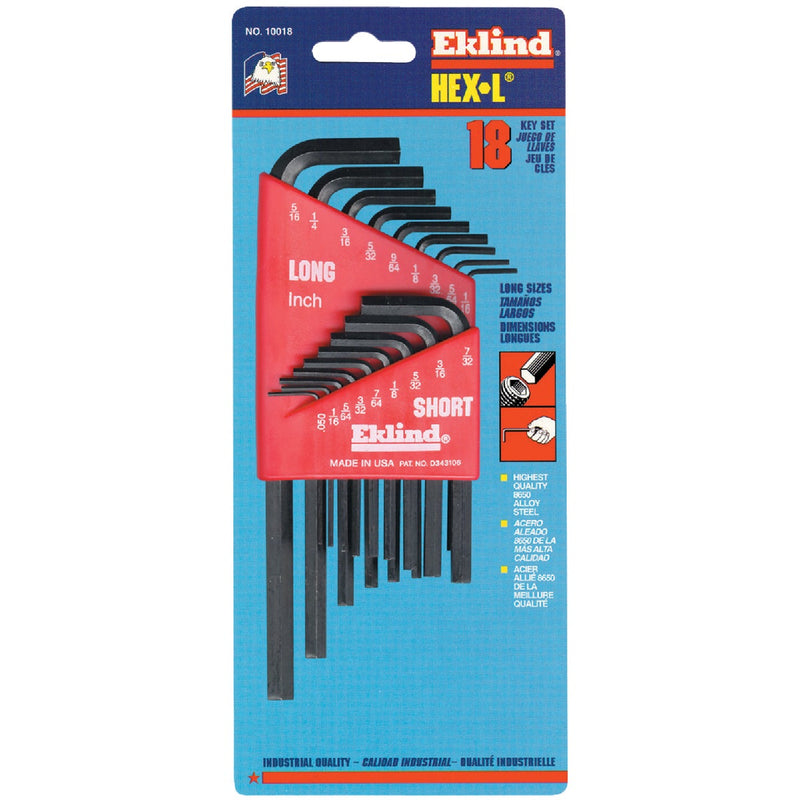 Eklind Combination Hex Key Set, 18-Piece