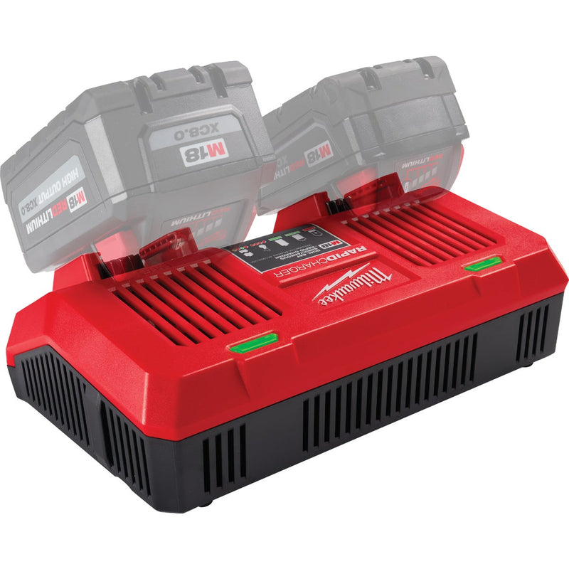 Milwaukee M18 18-Volt Lithium-Ion Dual Bay Simultaneous Rapid Battery Charger