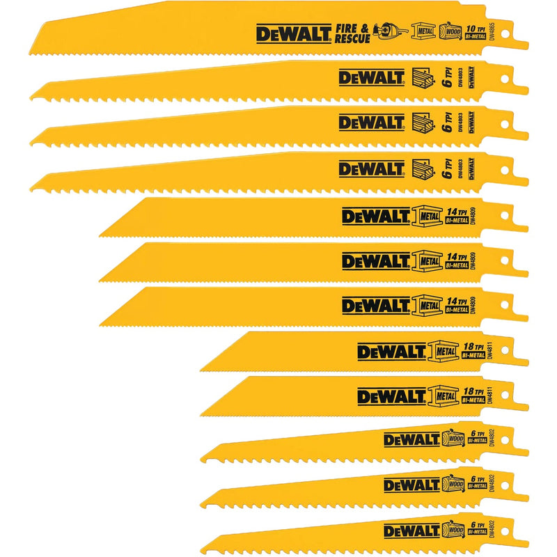 DeWalt 12-Piece Reciprocating Saw Blade Set