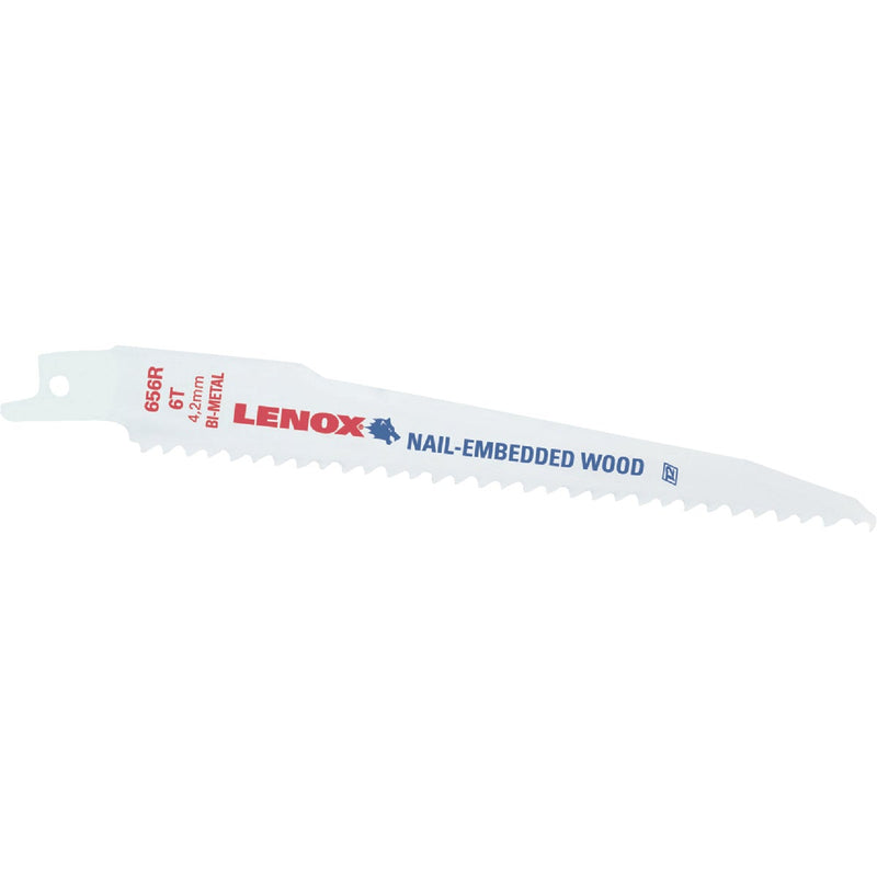 Lenox 6 In. 6 TPI Wood w/Nails Reciprocating Saw Blade