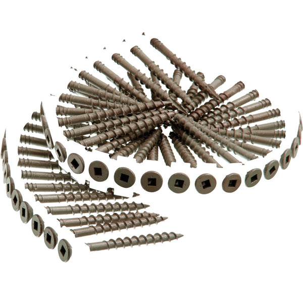 Senco DuraSpin #8 x 2 In. Square Drive Flat Collated Deck Screw, Exterior/Tan Finish (1000 Ct.)