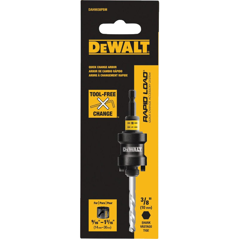 DEWALT 9/16 In. - 1-3/16 In. Quick Change Arbor 3/8 In. Shank Hole Saw Arbor