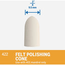 Emery 3/8 In. Felt Cone Polishing Wheel