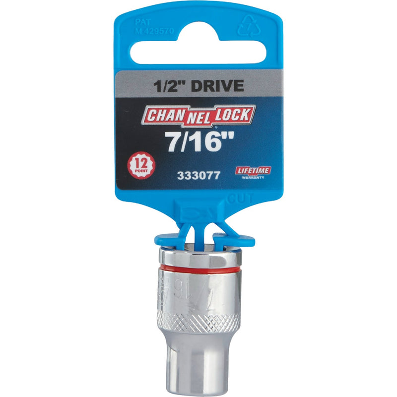 Channellock 1/2 In. Drive 7/16 In. 12-Point Shallow Standard Socket