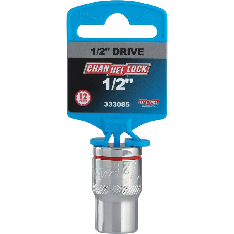 Channellock 1/2 In. Drive 1/2 In. 12-Point Shallow Standard Socket