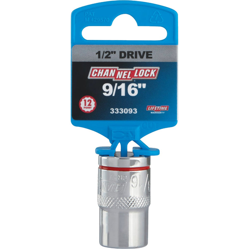 Channellock 1/2 In. Drive 9/16 In. 12-Point Shallow Standard Socket