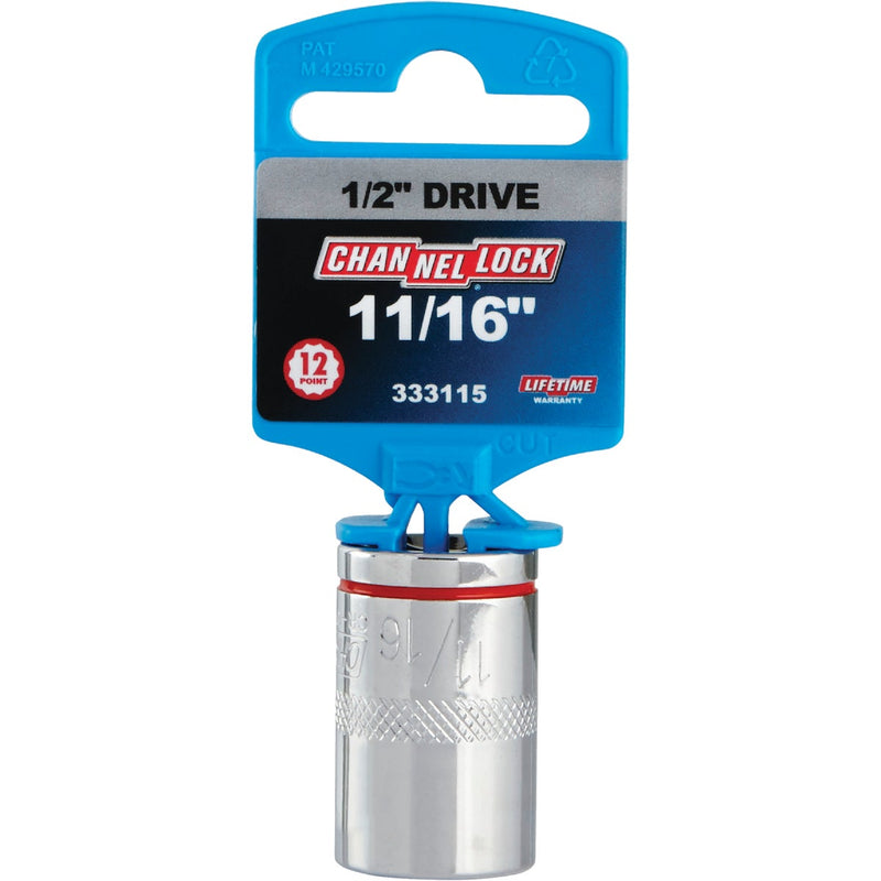 Channellock 1/2 In. Drive 11/16 In. 12-Point Shallow Standard Socket