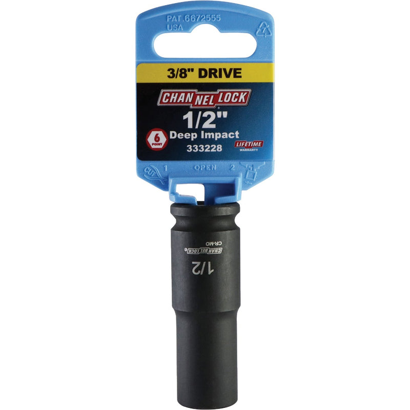 Channellock 3/8 In. Drive 1/2 In. 6-Point Deep Standard Impact Socket