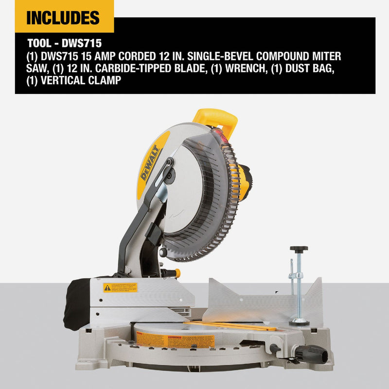 DEWALT 12 In. 15-Amp Single-Bevel Compound Miter Saw