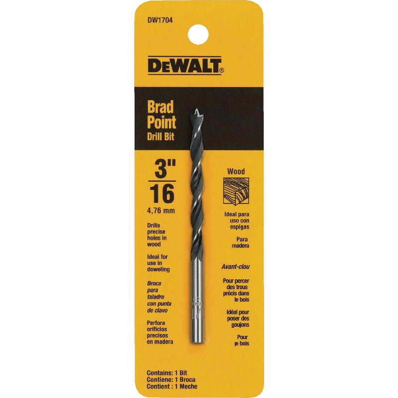 DEWALT 3/16 In. Brad Point Drill Bit