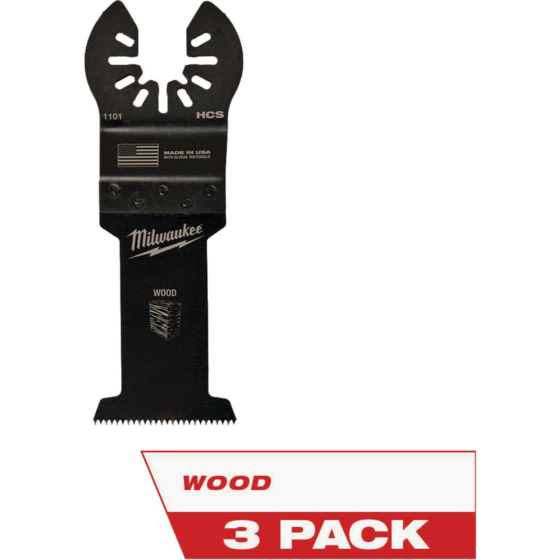 Milwaukee OPEN-LOK 1-3/8 In. HCS Wood Oscillating Blade (3-Pack)