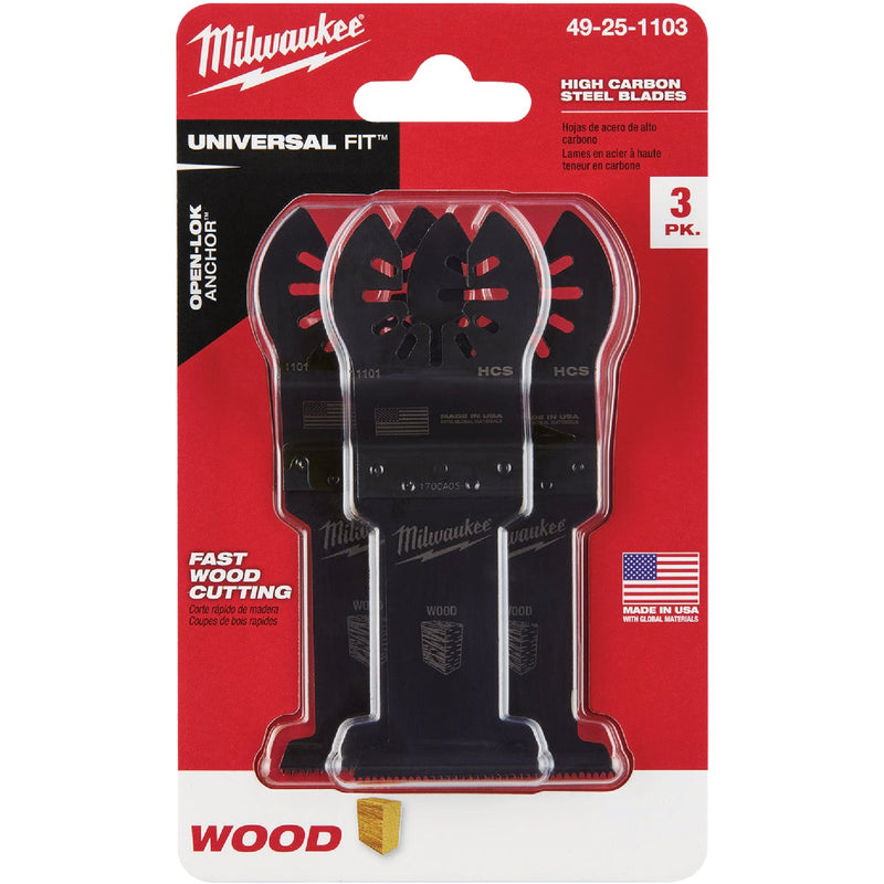 Milwaukee OPEN-LOK 1-3/8 In. HCS Wood Oscillating Blade (3-Pack)