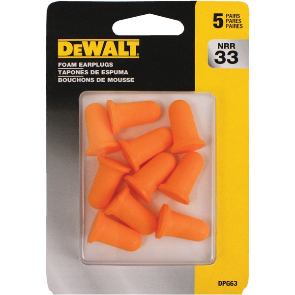 DEWALT Foam NRR 29dB Ear Plugs (5-Pair)