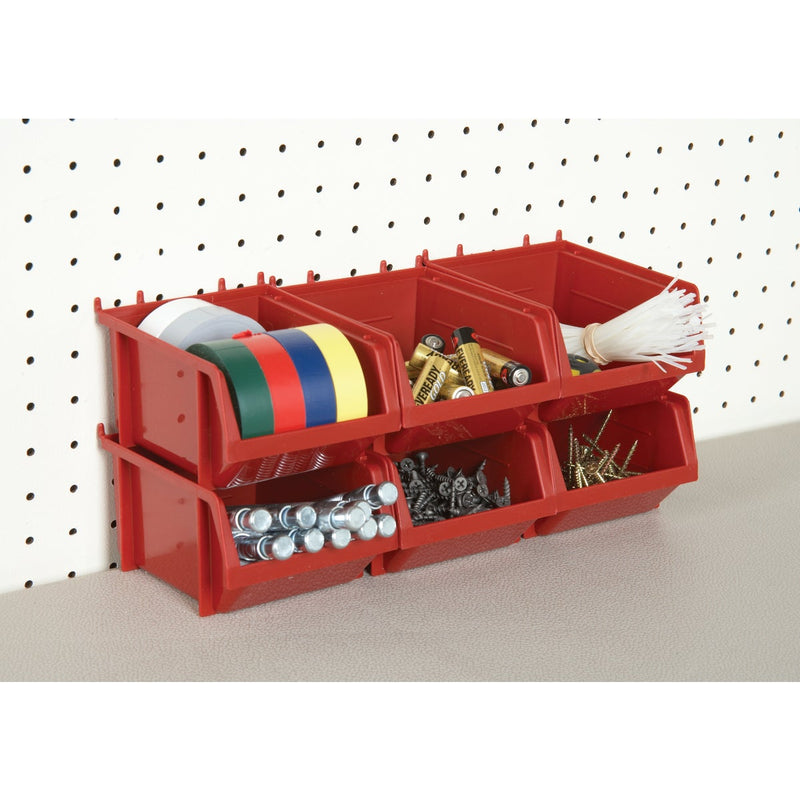 Quantum Storage Small Red Stackable Parts Bin (6-Pack)