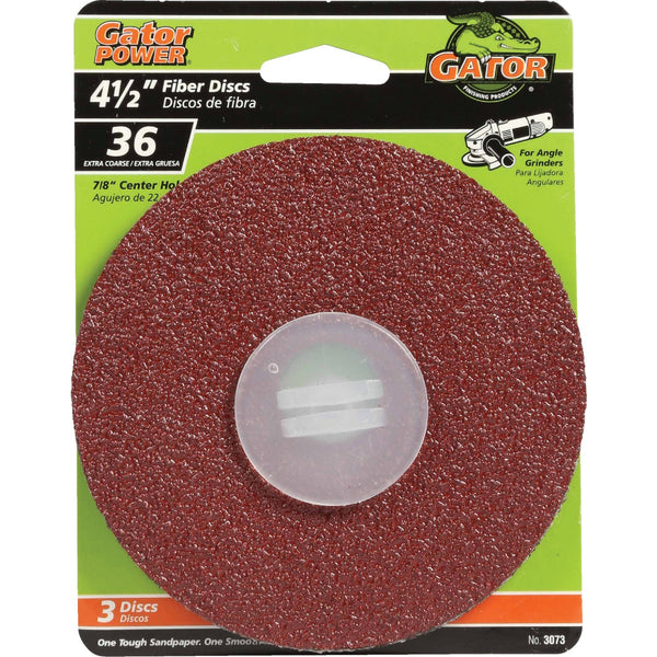 Gator 4-1/2 In. 36 Grit Fiber Disc (3-Pack)