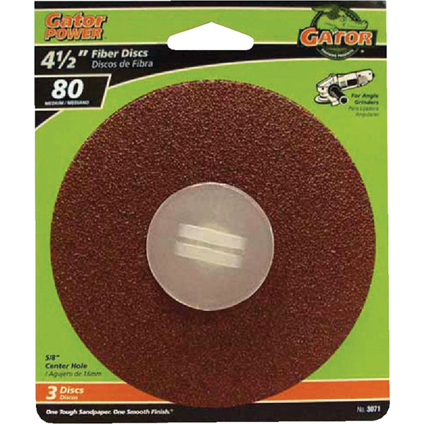 Gator 4-1/2 In. 80 Grit Fiber Disc (3-Pack)