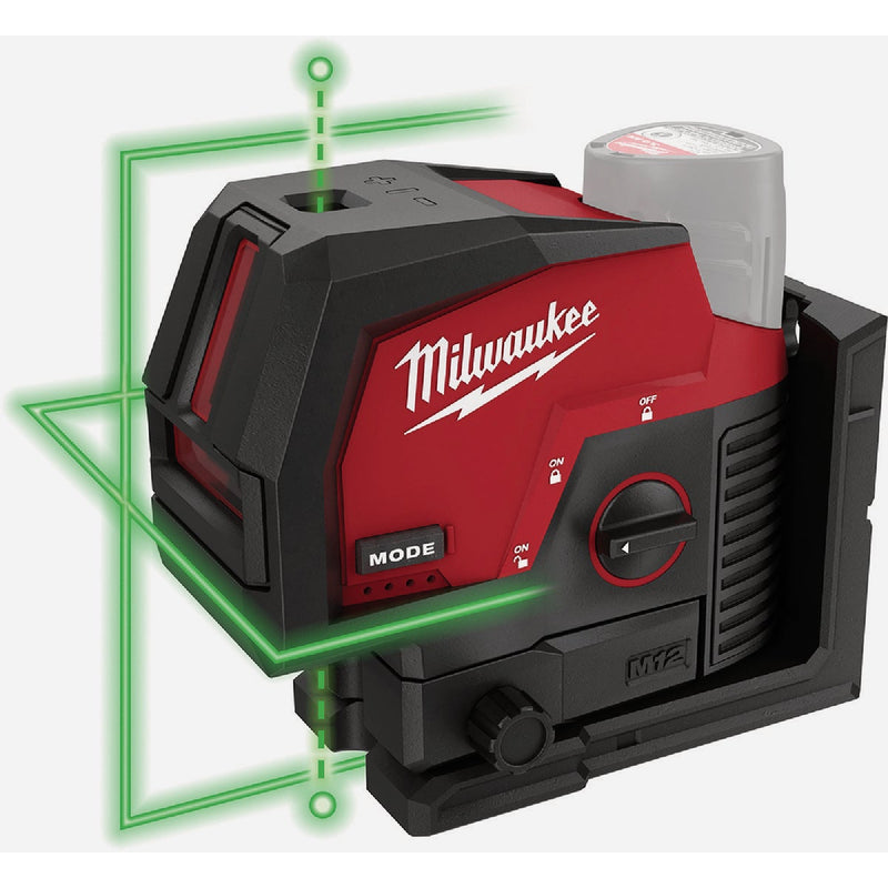 Milwaukee M12 Green Cross Line & Plumb Points Laser (Tool Only)