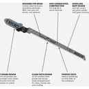 Bosch T-Shank 3-1/4 In. x 20 TPI High Carbon Steel Jig Saw Blade, Clean for Wood (5-Pack)