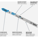 Bosch T-Shank 3-5/8 In. x 11-14 TPI High Speed Steel Jig Saw Blade, Basic for Metal (5-Pack)